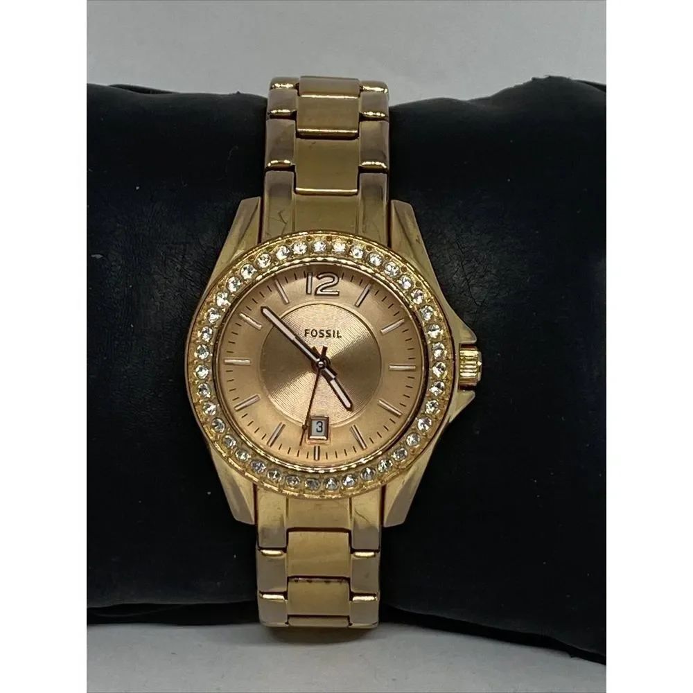 Fossil Riley Mini ES2889 Womens Rose Gold StainlessSteel Analog Dial Watch JK546